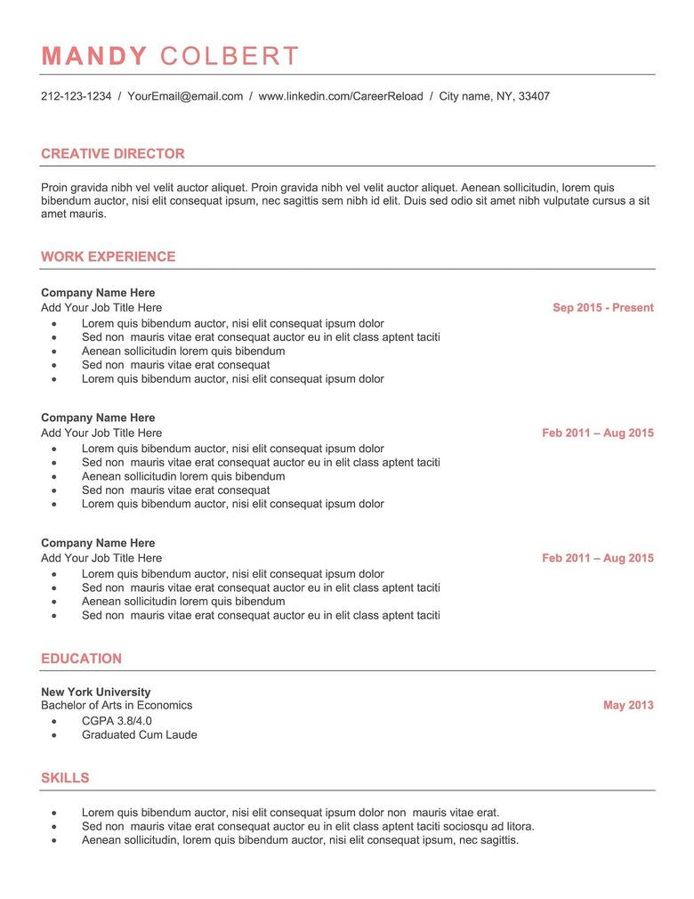 good resume templates word