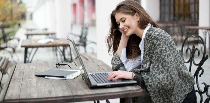 woman working outside