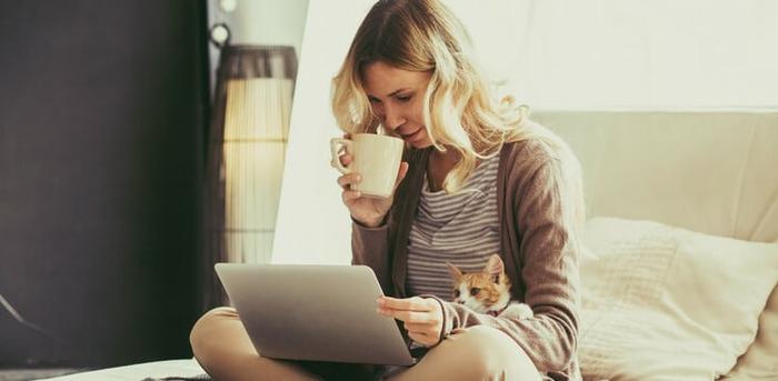 woman working from home