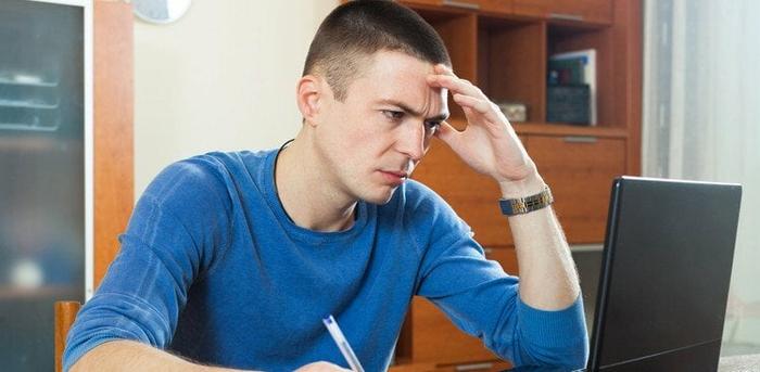 man reading document