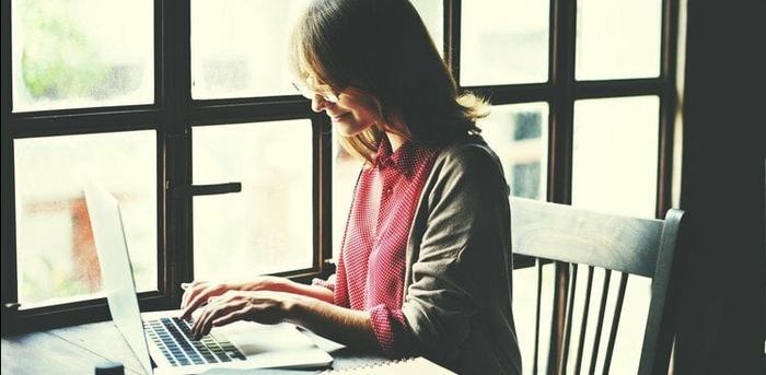 woman typing