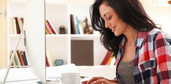 woman at her desk