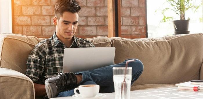 man working on laptop