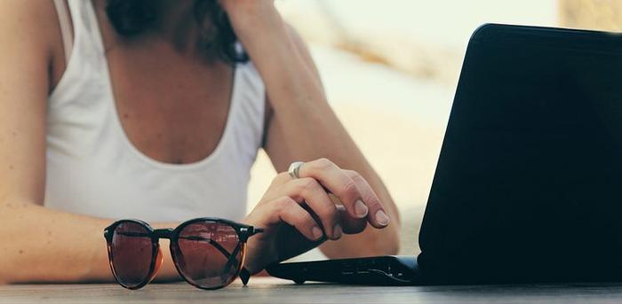 woman on computer