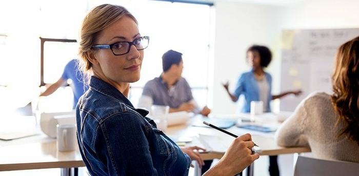 Photo of woman in meeting