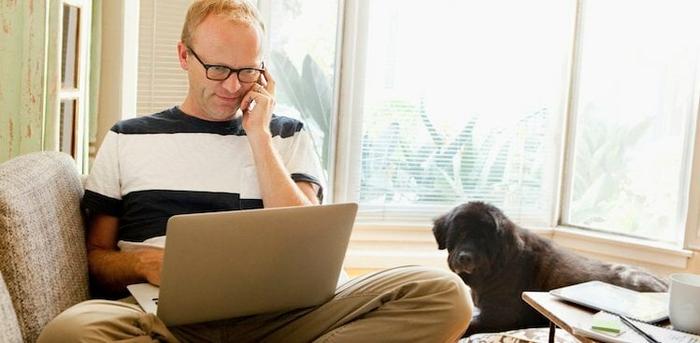 person looking at computer