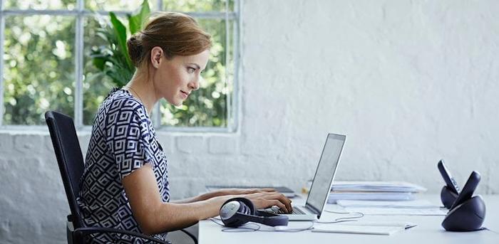 person working in an office