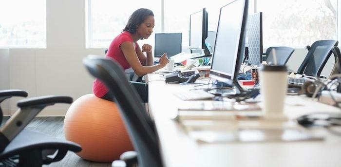 person on yoga ball