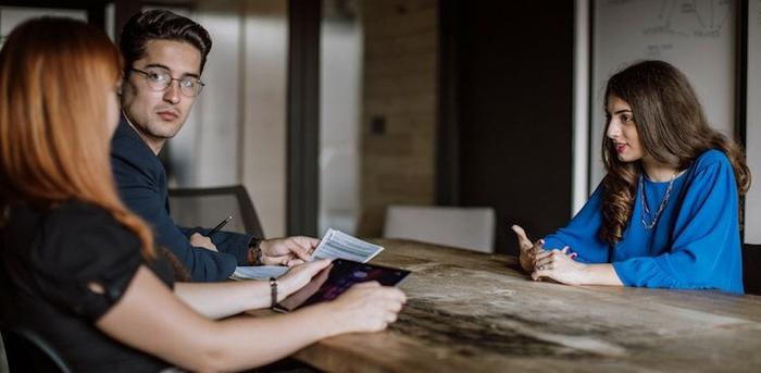 person nervous in interview