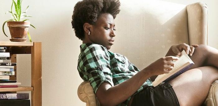 person reading a book