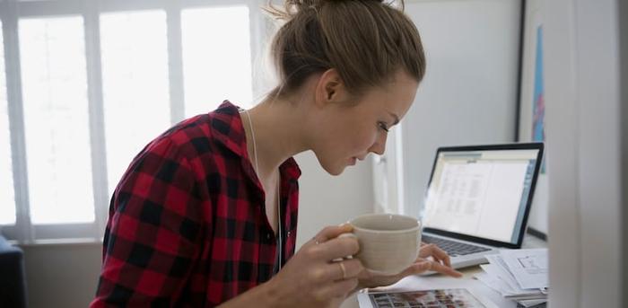 person drinking tea