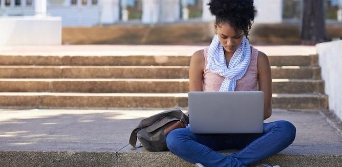 student on laptop