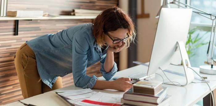 person at desk