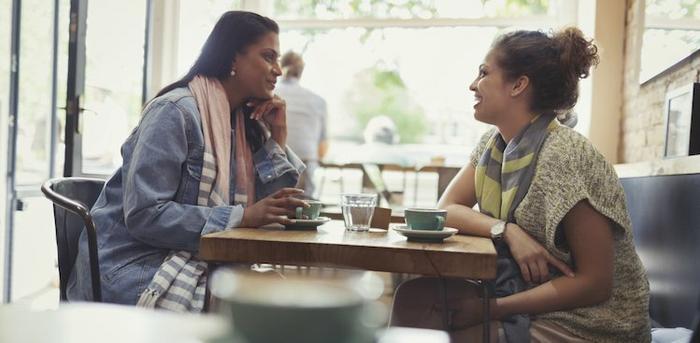 two people at coffee shop