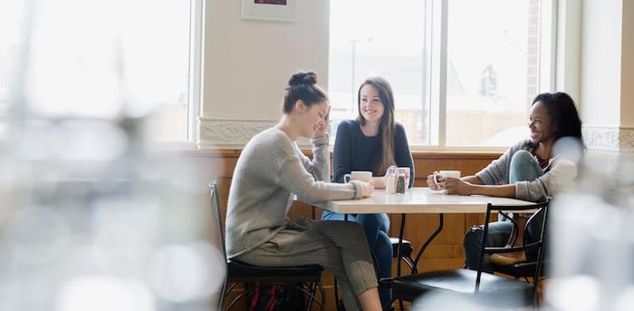 friends talking over coffee