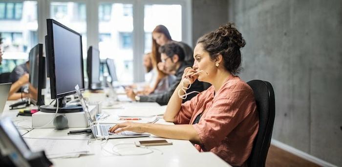 person at desk working