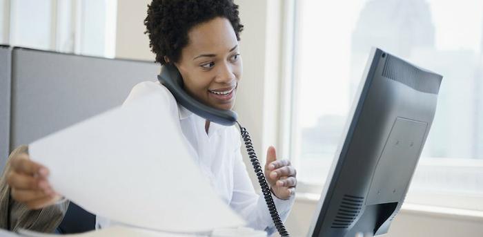 person working hard at desk