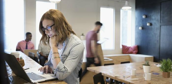 person in co-working space