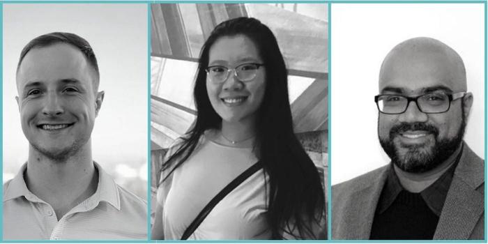 Kevin McFadden, associate director of business development; XiaoLi Guo, paid search associate; and Imran Ismail, account lead at MediaCom