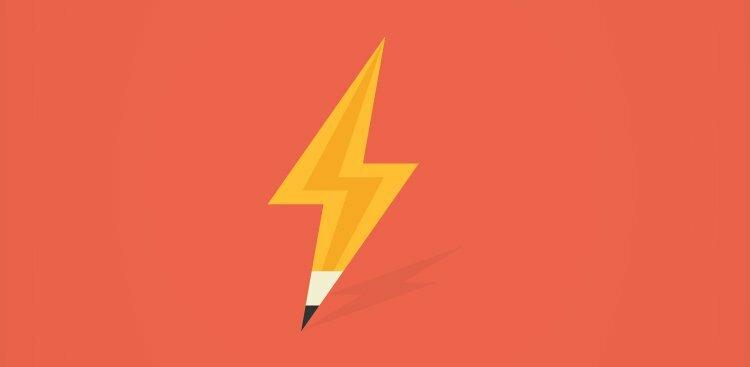 Photo of pencil lightning bolt
