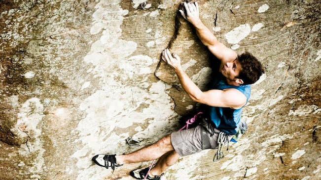 Jeremy Collins rock climbing
