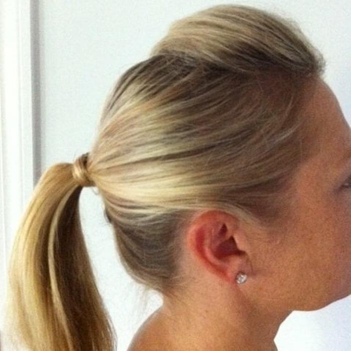 Image of Low ponytail hairstyle for work