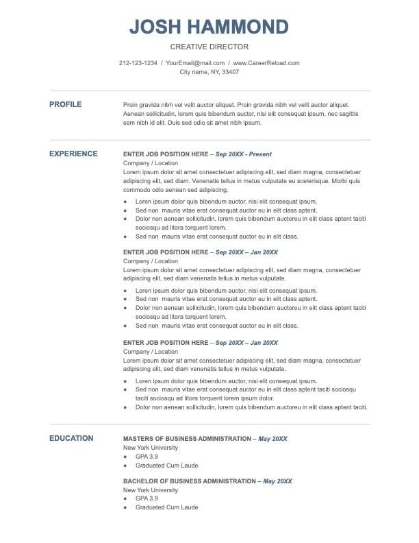 30+ Free Resume Templates in Google Docs That Will Make Your Life