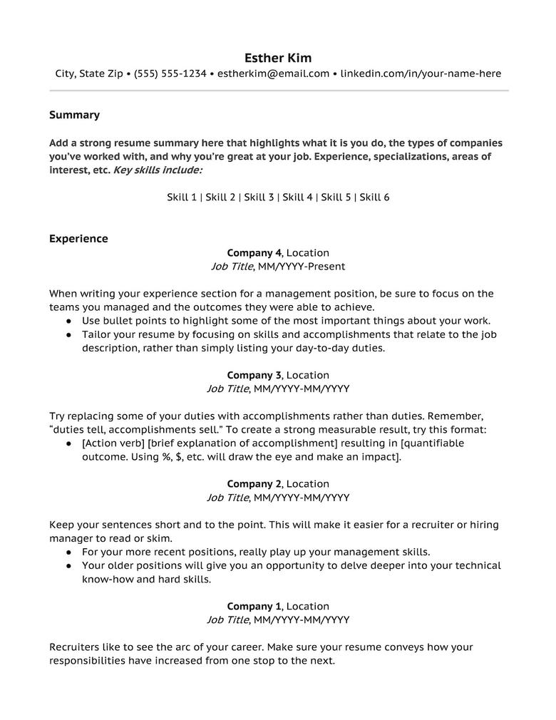 The 41 Best Free Resume Templates The Muse