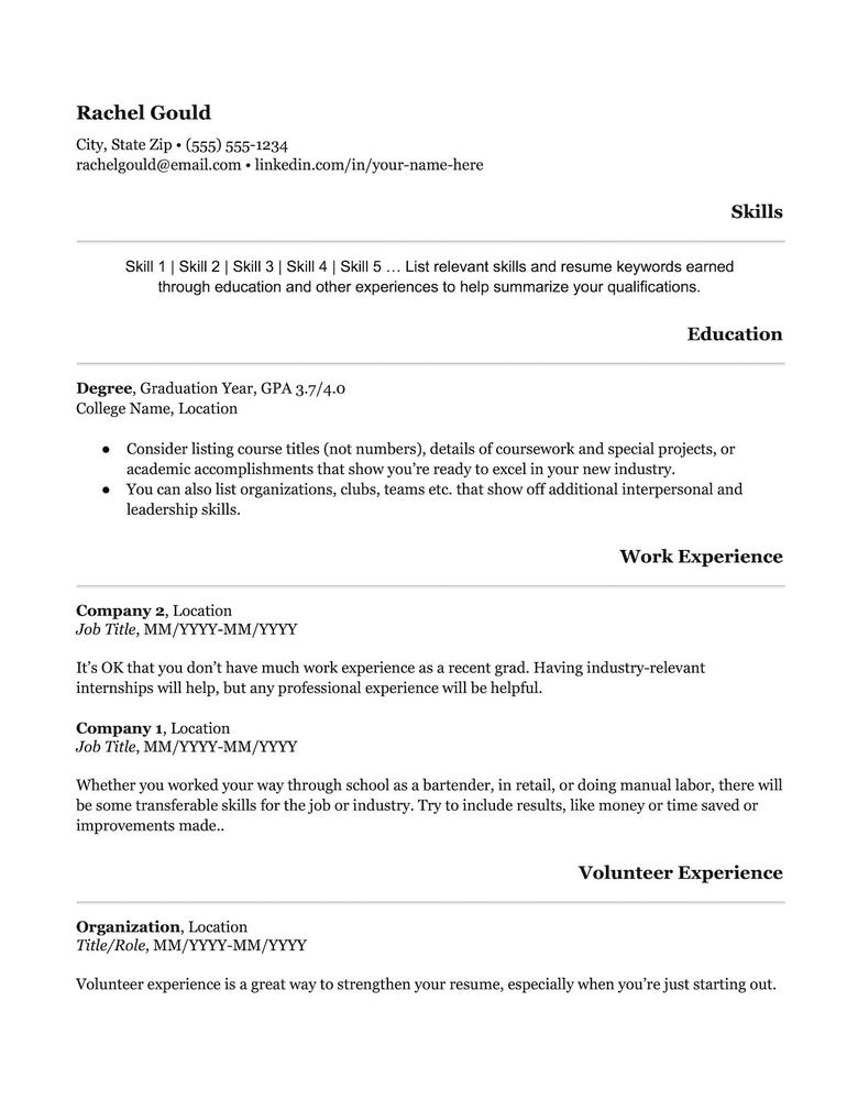 best resume template 2022 free