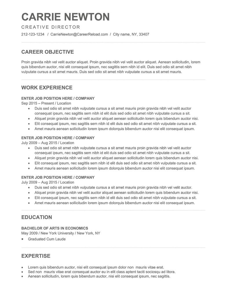 top resume templates 2022