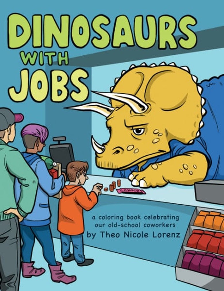Dinosaurs with Jobs Adult Coloring Book 