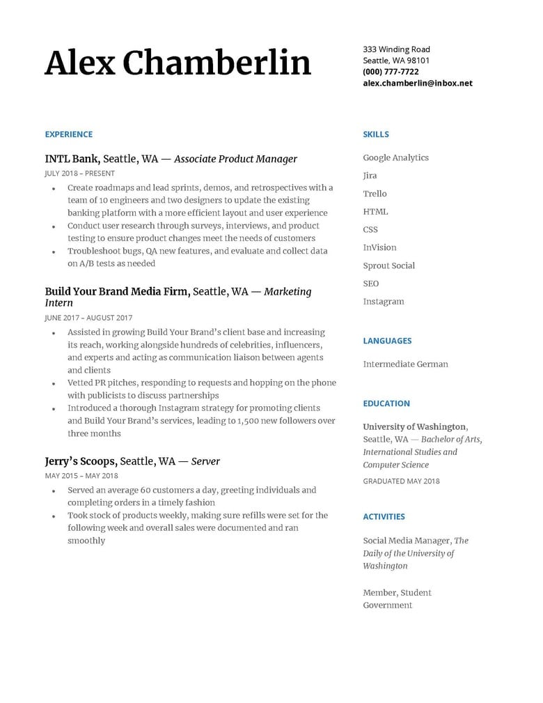 Reverse Chronological Resume Format : Chronological Resume Template Examples Writing Guide : The three common resume formats: