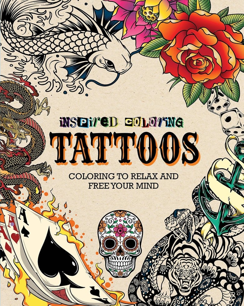 Inspired Coloring Tattoos Adult Coloring Book 