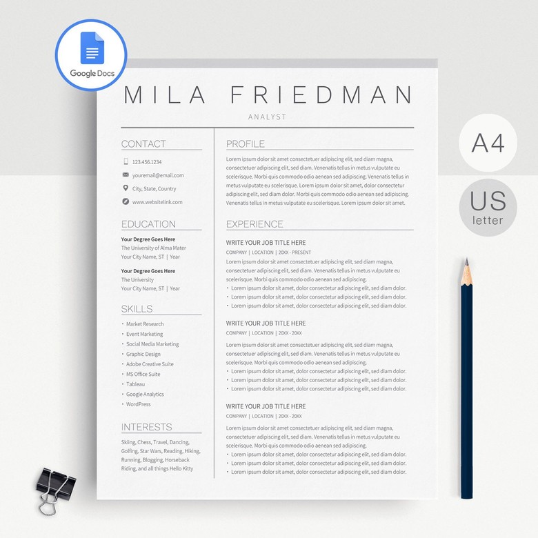 Free Google Docs Resume Template For Students