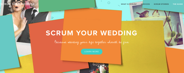 screenshot of Scrum Your Wedding dot com