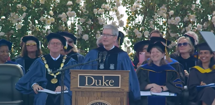 Tim Cook at Duke University in 2018