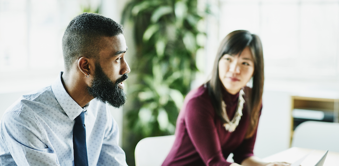 two people at work