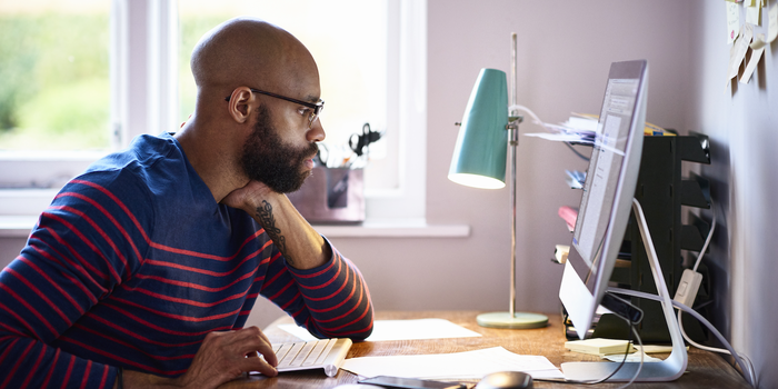 person working in their home office