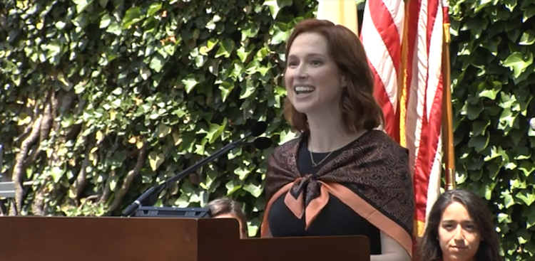 Ellie Kemper speaking to the class of 2019 at Princeton University