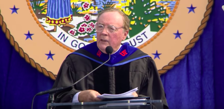 James Patterson at the University of Florida 2019 commencement ceremony