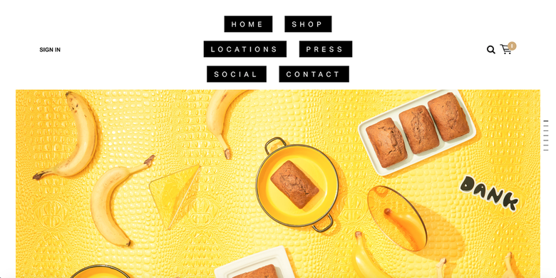 homepage of Dank Banana Bread website