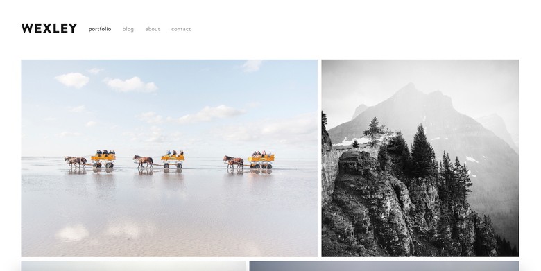 screenshot of a personal website template from Squarespace