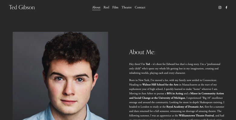an example of a resume website