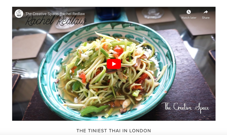 screenshot of Rachel Redlaw dot com slash the tiniest thai supperclub