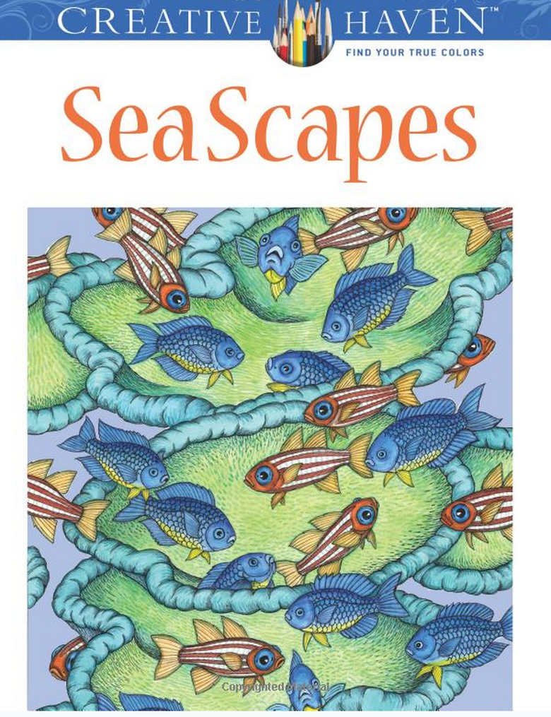 Sea Scapes Adult Coloring Book 