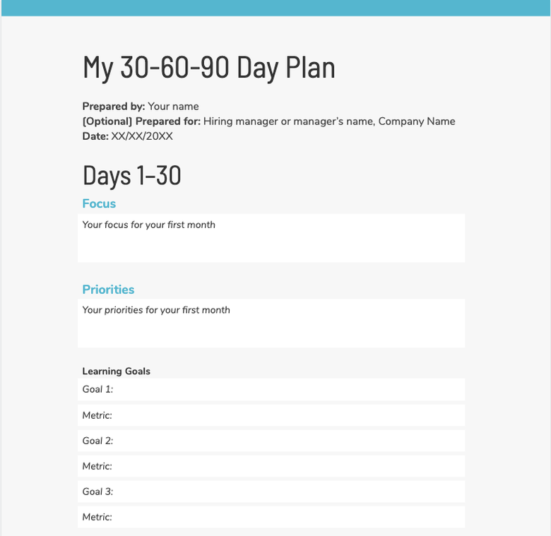 30 60 90 Day Plan Ultimate Guide Plus Template The Muse