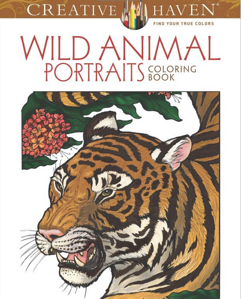 Wild Animal Adult Coloring Book 