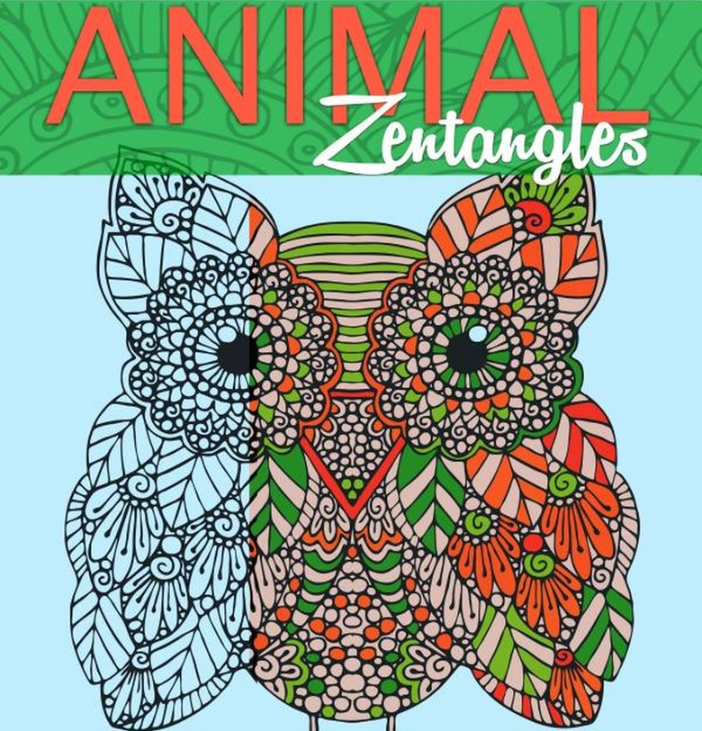 Animal Zenrangles Adult Coloring Book 