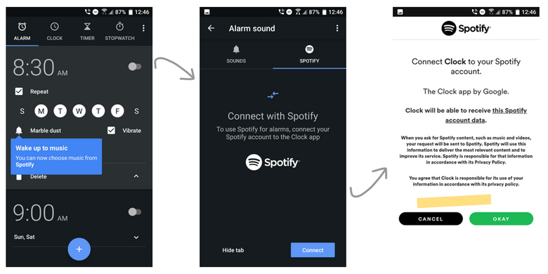 spotify alarm clock android